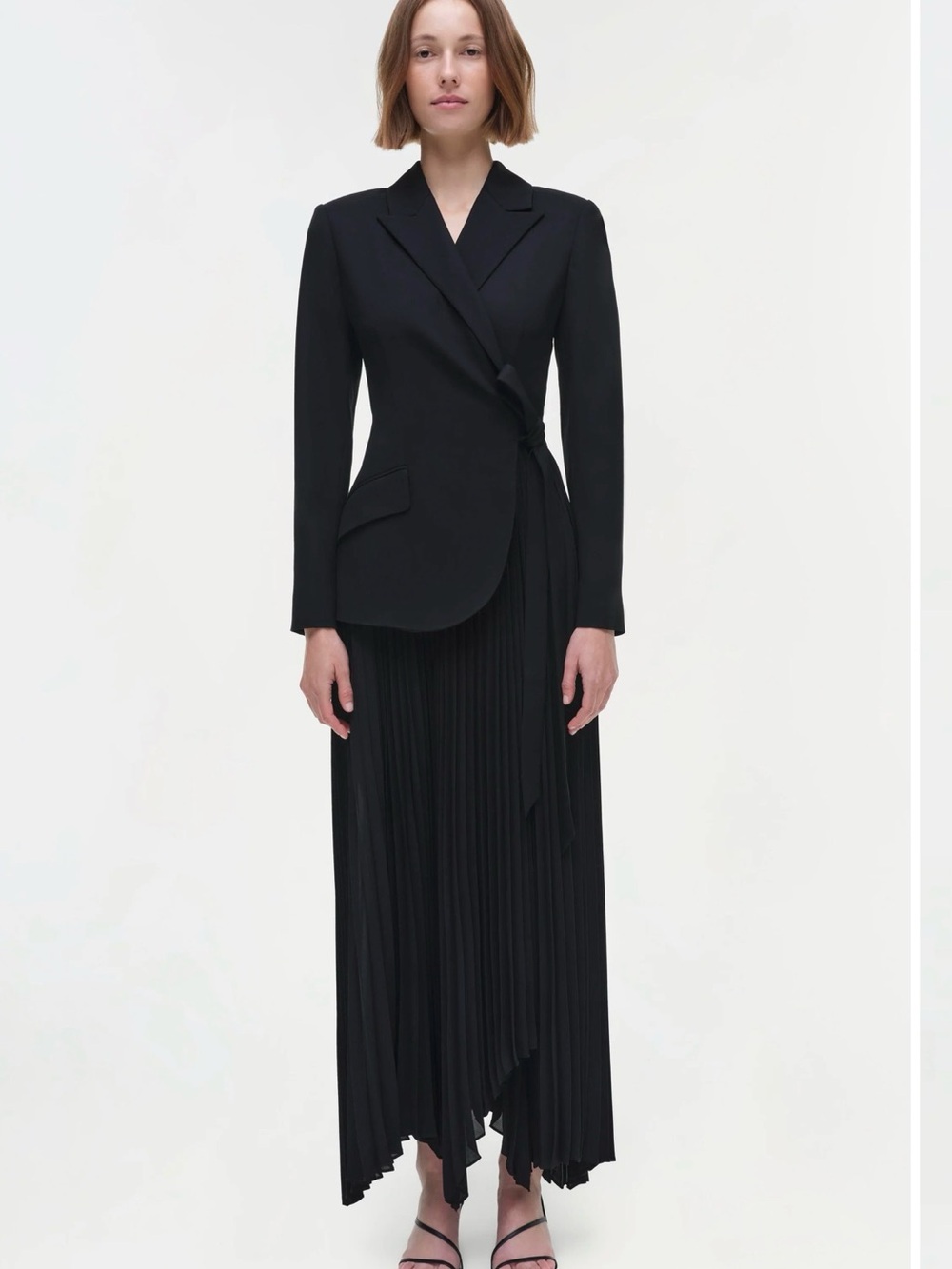 Simkhai Ambretta Black Pleated Blazer Dress